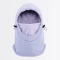 Winddichte bivakmuts met fleecevoering winter warme skimuts en gezichtsmasker detail - Eén maat / Paars