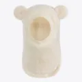 Cute bear ears plush balaclava for kids, warm windproof winter hood scarf all-in-one. - One Size / Beige