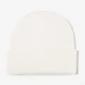 Detailed shot of a soft white knit beanie, perfect cozy winter thermal cap texture. - Size S (3 Months - 1 Year) / White