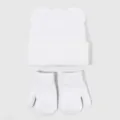 Weißes Kinder Strickmütze und Handschuhe Set mit süßen Bärenohren für kalte Wintertage. - S (0-6 Monate) / Hut und Handschuhe Set / Weiß