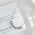 Silver color marquise zirconia clavicle necklace elegant minimalist jewelry gift for women - Regular Style (XL81668) / Silver