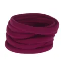 Elastic nylon hair bands detail view, great for DIY baby headbands and cute hair accessories. - 10 Pieces/Pack / Burgundy