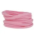 Detail shot of soft pink elastic nylon hair bands, perfect for baby DIY headbands and accessories. - 10 Pieces / Deep Pink