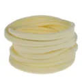 Detailed view of elastic nylon hair ties in light yellow, perfect for DIY children headbands. - 10 Pieces / Beige