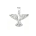 Colgante pájaro volador plateado circonita micro engastada cobre joyería accesorio DIY - Colgante de Paloma de la Paz (NAR10-10)
