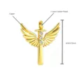 Colgante cetro ala de angel chapado en oro cobre micro engastado circonia joyeria - Colgante de Cetro con Alas de Pájaro Solo (Sin Cadena) (MA05-4) / 1 Pieza/Paquete / Dorado