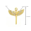 Colgante de ala de ave de cobre bañado en oro con circonitas cúbicas para joyería DIY. - Colgante de Alas de Pájaro Solo (Sin Cadena) (MA09-9) / 1 Pieza/Paquete / Dorado