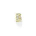 ciondolo con lettera b in ottone placcato oro 18k con zirconi per collana nome personalizzato - Ciondolo Lettera B Dorato con Strass