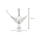 Colgante alas de pájaro de plata cobre circonita cúbica dije accesorio joyería pieza - Colgante de Ala de Pájaro Plateado (NAR11-5)