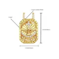 Colgante cruz paloma de cobre chapado en oro con circón, accesorio de joyería de 2.5cm al por mayor. - Colgante de Cruz Religiosa Paloma de la Paz (NAQ10-8)
