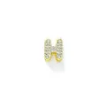 Ciondolo Lettera H in Ottone Placcato Oro 18k Cristallo Stile Palloncino DIY Collana - Ciondolo Lettera H Dorato con Strass