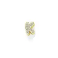 Ciondolo lettera K a bolla 3D placcato oro 18K con cristalli brillanti per collana DIY - Ciondolo Lettera K Dorato con Strass
