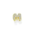 Ciondolo Lettera M Oro Strass Pavé Stile Palloncino 3D DIY Collana Nome Personalizzata - Ciondolo Lettera M Dorato con Strass