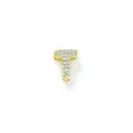 Ciondolo lettera T pavé dorato, collana con iniziale in strass brillante variante. - Ciondolo Lettera T Dorato con Strass