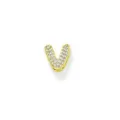 Ciondolo Lettera V Palloncino 3D Oro Zircone DIY Collana Nome Componente Gioiello - Ciondolo Lettera V Dorato con Strass