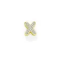 Ciondolo Lettera X in Oro Zirconi Pavè Variante per Collana Nome Personalizzata DIY Gioielli - Ciondolo Lettera X Dorato con Strass