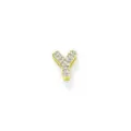 Ciondolo lettera Y in strass 3D dorato, ciondolo iniziale in cristallo per collana DIY. - Ciondolo Lettera Y Dorato con Strass