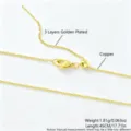 Collana con catena in rame placcato oro con chiusura a moschettone e perla scorrevole, 45cm - Catena O Dorata MA11-5