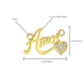 Verzuild verguld koperen Amor letter hart zirkonia hanger DIY sieraden accessoire. - Amor Letter Hart Stijl / Hanger Alleen (2.2x1.3cm)