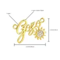 Verguld koperen Gozo letter hanger met stralende zirkonia zon bedel accessoire. - Gozo Letter Zon Stijl / Hanger Alleen (2.2x1.5cm)
