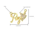 Verzofde koperen hanger met Paz-letter en kristallen vleugelontwerp voor DIY-sieraden maken. - Paz Letter Vleugel Stijl / Hanger Alleen (2.3x2.1cm)