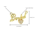 Gold-plated copper letter Bondad pendant with sparkling zircon heart charm for DIY jewelry. - Bondad Letter Heart Style / Pendant Only (2.5x1.8cm)