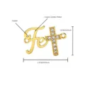 Gold plated Fe letter cross pendant copper cubic zirconia DIY jewelry accessory charm necklace - Fe Letter Cross Link / Pendant Only (2.3x1.6cm)