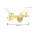 Gold plated copper Bondado name pendant with sparkling heart zirconia for DIY necklace jewelry - Bondado Letter Heart Link / Pendant Only (2.6x1.8cm)