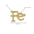 Zirconia Paved Letter Charm Pendant Gold Plated DIY Jewelry Making Accessory 1.8CM - Gold Letter Rhinestone Link Charm (NAD06-1) / Pendant Only (1.8cm)