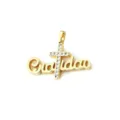 Gold-plated cross letter cubic zirconia pendant, stylish DIY necklace jewelry accessory. - Gold Gratidao Letter Cross Rhinestone Style (NC18-3) / Pendant Only (Without Chain)