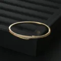 Exquisite Gold Plated Micro Pave Zircon Bangle Bracelet Close Up Display Detail View - Gold