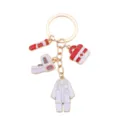 Medical theme alloy keychain nurse doctor day enamel charm keyring cute fashion accessory wholesale - Red