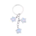 Stylish alloy star keychain with aurora resin charms, cute key ring and bag charm pendant gift. - Star Pendant