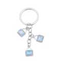 Alloy crystal keychain with three lock charms and sparkling rhinestones for bags. - Lock Pendant Style