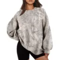Women's Tree Branch Pattern Crewneck Sweatshirt Casual Loose Long Sleeve Autumn Top - S / Gray