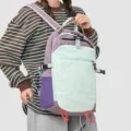 Outdoor hiking backpack large capacity sports travel rucksack for camping and trekking. - Light Purple Green