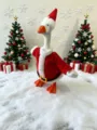 Peluche di piccola oca da scrivania di Natale con simpatico costume da Babbo Natale e set - Set Babbo Natale