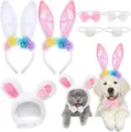 Easter bunny ear headband pet hat bow tie tail set for kids and cute animals party costume dress - Flower Set