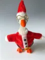 Peluche oca di Babbo Natale di Natale, simpatica decorazione da scrivania con occhiali e abito. - Set Natalizio con Barba e Occhiali