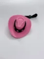 Mini rosa Filz Cowboyhut Detail, niedliches Haustier- oder Spielzeugzubehör mit Sternenband. - Hut / Rosa