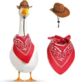 Set cappello da cowboy e bandana rossa cachemire per costume da oca da veranda. - Set stella marrone + sciarpa rossa