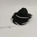 Cappello da cowboy nero fatto a mano per animali con cordino bianco e perla regolabile. - 13,5*10*5 cm / Nero
