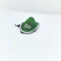 Mini green cowboy hat with silver crown and brim trim, perfect for party and pet dress up. - Green Crown Hat