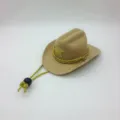 Pet cowboy hat cute western mini hat with gold star chin strap for cats dogs party costume - 13.5*10*5cm / Khaki