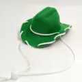 Sombrero de vaquero de fieltro verde para mascotas con cuerda blanca y hebilla ajustable perro gato. - Verde