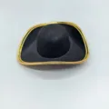 Cappello da pirata mini nero di Halloween con bordo dorato per cani animali domestici - Bordo Giallo