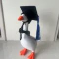 Statuetta di oca di laurea in legno con cappellino nero e papillon carina decorazione da scrivania - Tocco da laureato e papillon per oca piccola
