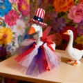 7-pollici oca festa dell'indipendenza cappello e vestiti set statuetta decorativa casa. - Piccolo cilindro e gonna