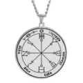 Stainless Steel Solomon Seal Amulet Pendant Necklace Esoteric Talisman Jewelry Gift - Size 13