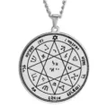 Stainless Steel Solomon Seal Amulet Pendant Necklace Occult Talisman Jewelry Gift - Size 14